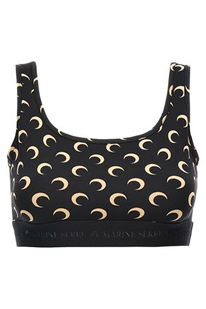 Reggiseno sportivo Moon in jersey nero MARINE SERRE | WUW055ACJER0001IT99